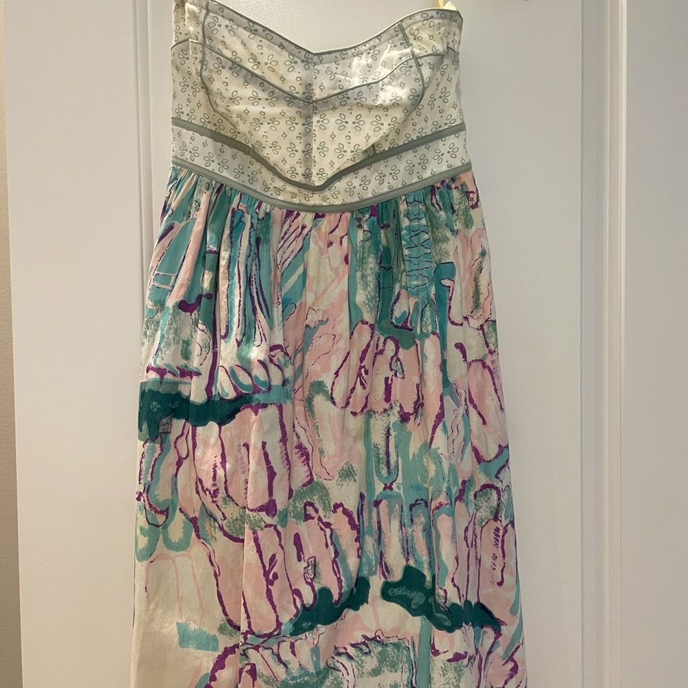 Kimchi Blue Abstract Strapless Dress, Sz 0